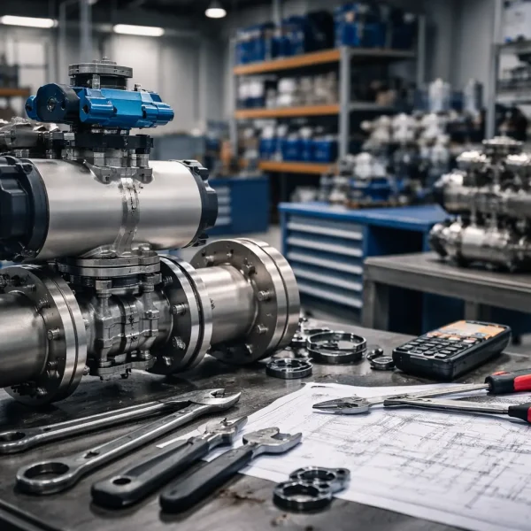 Industrial valves and technical equipment prepared for infrastructure and energy projects